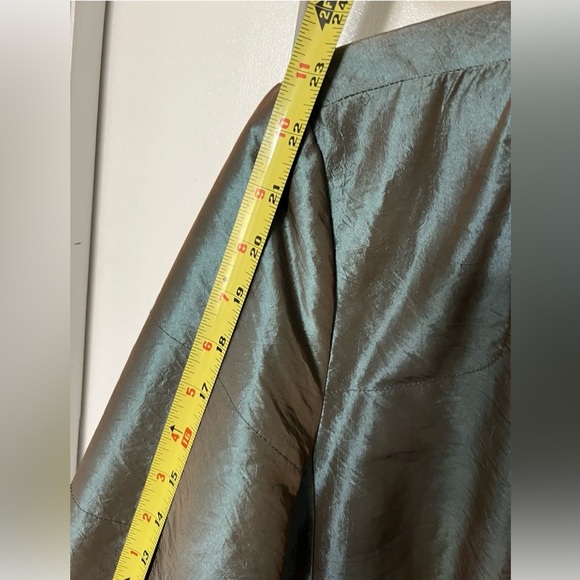 Women’s All Season Coat Spanner Metallic Teal Brown Waist Length Medium Jacket - Picture 7 of 8